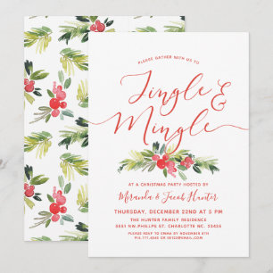 Jingle and Mingle Merry Mistletoe Christmas Party Einladung