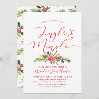 Jingle and Mingle Merry Mistletoe Christmas Party Einladung