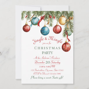 Jingle and Mingle Weihnachtsfeier-Einladung Einladung
