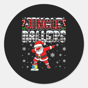 Jingle Ballers Karierter Weihnachtsmann Dabbing Vo Runder Aufkleber