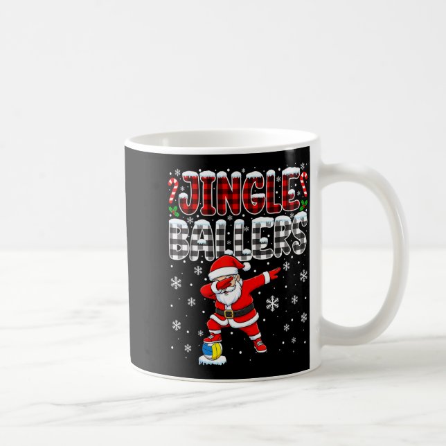 Jingle Ballers Plaid Santa Dabbing Volleyball Chri Kaffeetasse (Rechts)