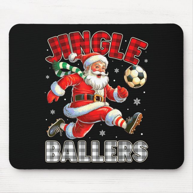 Jingle Ballers Santa Football Christmas Soccer Pla Mousepad (Vorne)