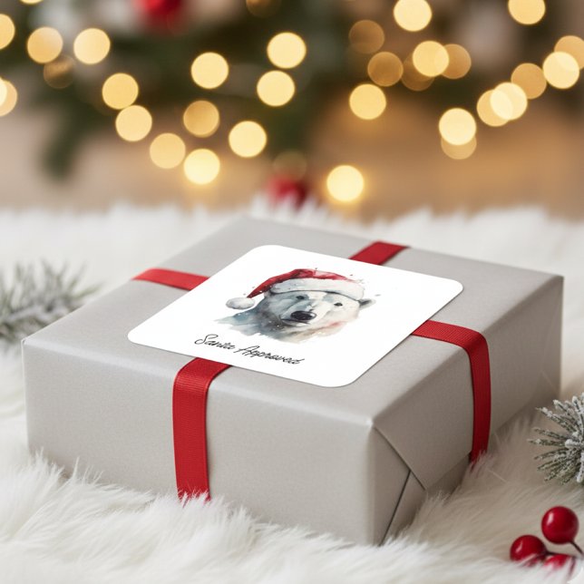 Jingle Bear Joy, custom Quadratischer Aufkleber (Von Creator hochgeladen)