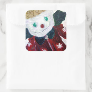 Jingle Bear Quadratischer Aufkleber