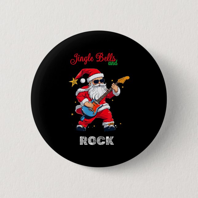 Jingle Bell And Rock Christmas Santa Rolling Playi Button (Vorderseite)