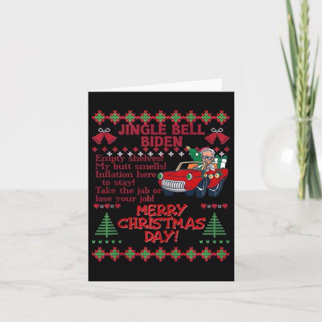 Jingle Bell Biden Xmas Santa Trump Uggge Christmas Karte (Vorderseite)