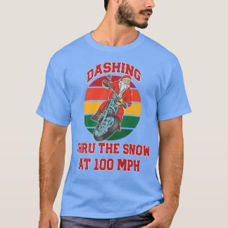 Jingle Bell Biker Santa, stürzt durch den Schnee T-Shirt