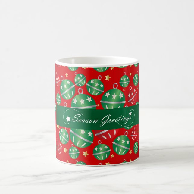 Jingle Bell Christmas Ornament Design Pattern Kaffeetasse (Mittel)