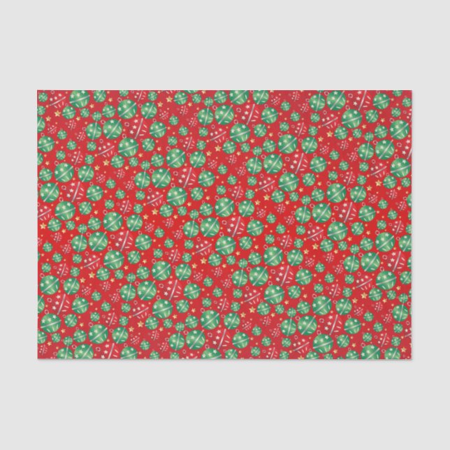 Jingle Bell Christmas Ornament Design Pattern Seidenpapier (Vorderseite)