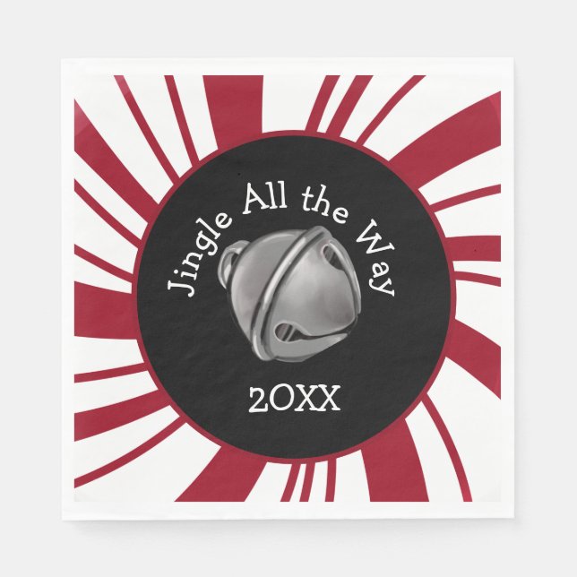 Jingle Bell Christmas Plates Serviette (Vorderseite)