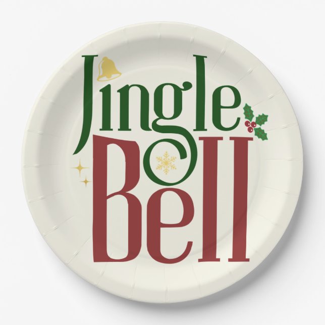 Jingle Bell Pappteller (Vorderseite)