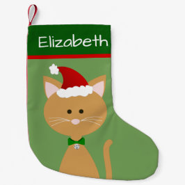 Jingle Bell Santa Orange Kitty Kleiner Weihnachtsstrumpf