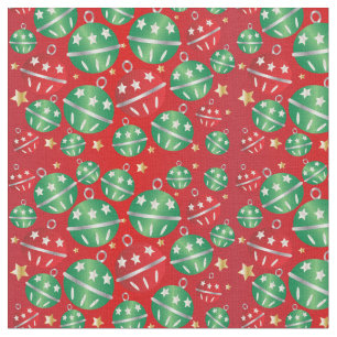 Jingle Bell-Weihnachtsverzierungs-Muster Stoff