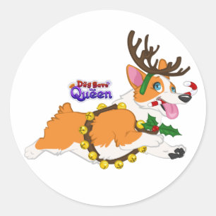 Jingle BellCorgi-Aufkleber Runder Aufkleber