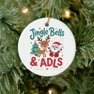 Jingle Bells ADLS Ergotherapie OT Rentier Keramik Ornament