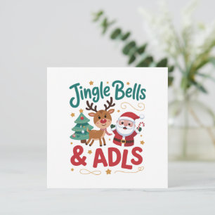 Jingle Bells ADLS Occupational Therapy OT Rentier Feiertagskarte