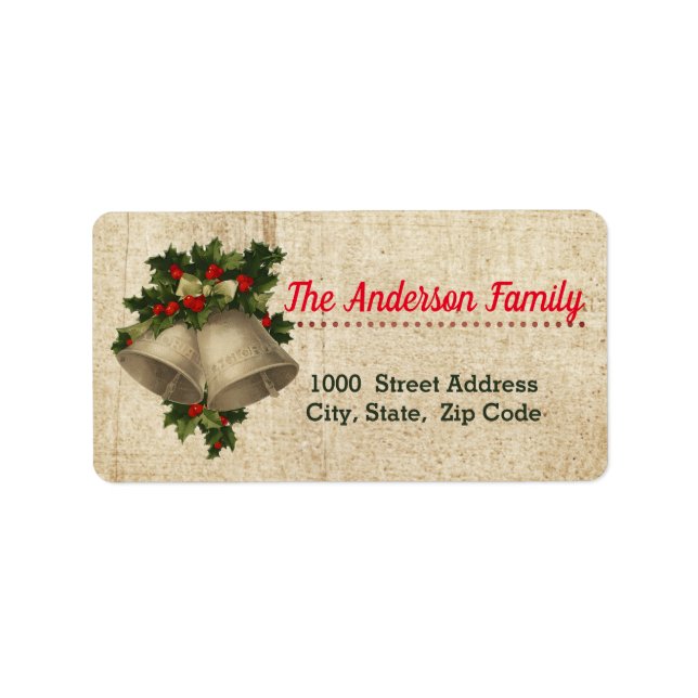 Jingle Bells Christmas Addres Label Adressaufkleber (Vorne)