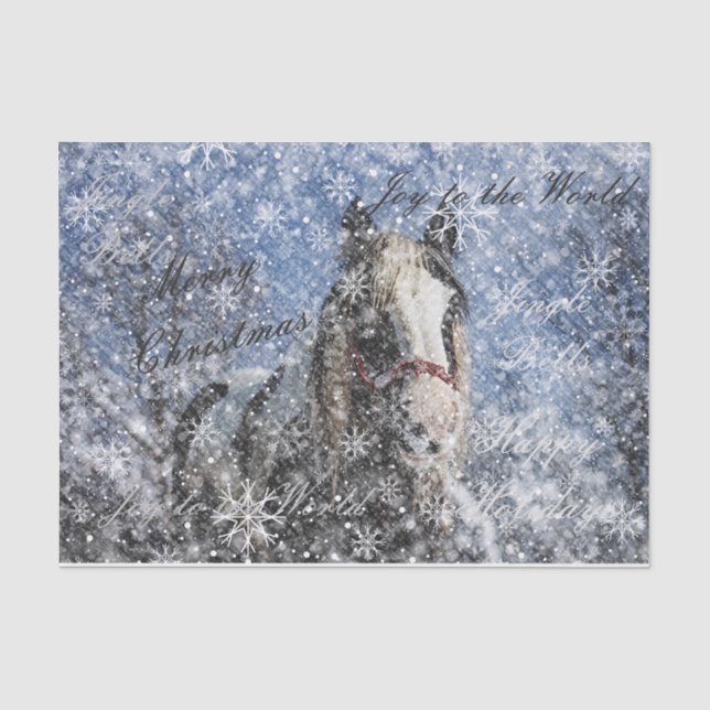 Jingle Bells Christmas Decoupage Horse Seidenpapier (Vorderseite)