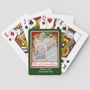 Jingle Bells Christmas wünscht Add-A-Foto-Rahmen Spielkarten
