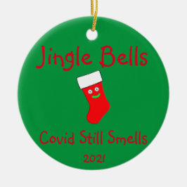 Jingle Bells, Covid Sent Toujours Ornement En Céra