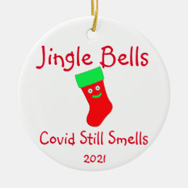 Jingle Bells, Covid Sent Toujours Ornement En Céra