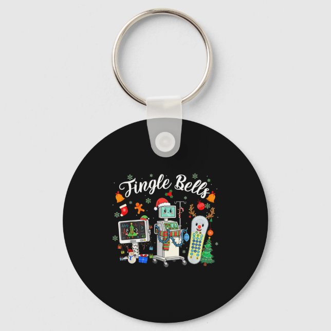 Jingle Bells Er Nurse Funny Christmas Tech Nursing Schlüsselanhänger (Vorderseite)