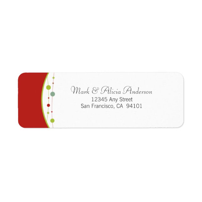 Jingle Bells Holiday Return Address Label (rot) (Vorne)