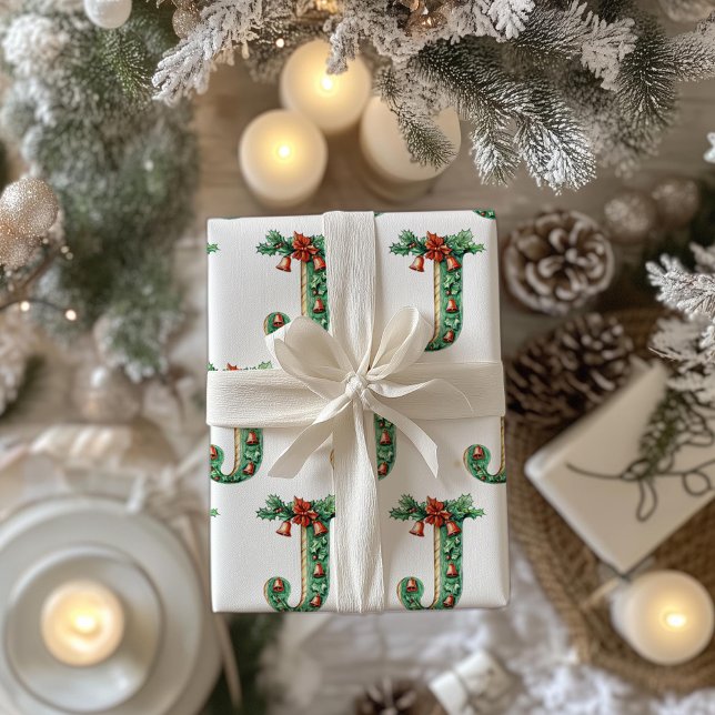 Jingle Bells Letter J Christmas Geschenkpapier (Von Creator hochgeladen)