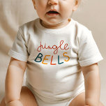 Jingle Bells Meine ersten Weihnachten Baby T-shirt<br><div class="desc">Weihnachten Weihnachts-Handschrift Minimal Elegante</div>