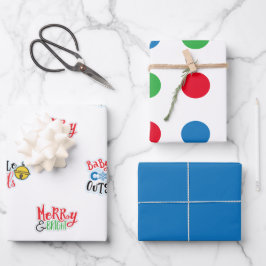 Jingle Bells, Merry Xmas Wrapping Paper Sheets Geschenkpapier Set