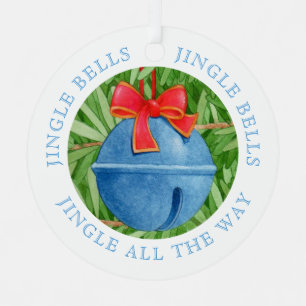 JINGLE BELLS Metall-Kreisschmuck + Text Ornament Aus Metall