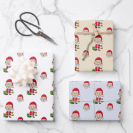 Jingle Bells mit Santa Geschenkpapier Set