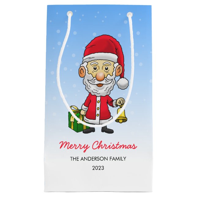 Jingle Bells mit Santa Kleine Geschenktüte (Vorderseite)