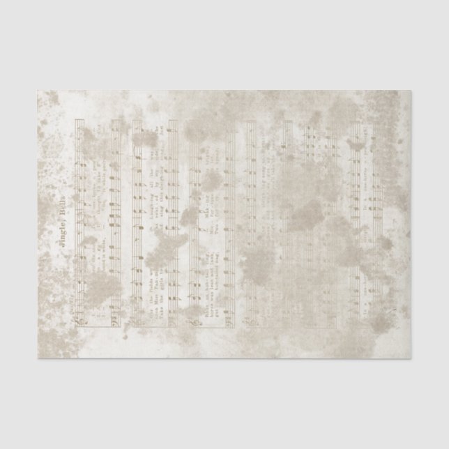 Jingle Bells Music Grunge Holiday Christmas Carol Seidenpapier (Vorderseite)