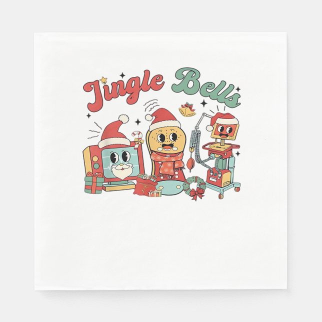 Jingle Bells Nurse, Christmas Nurse, Funny Weihnac Serviette (Vorderseite)