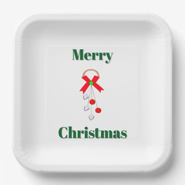 Jingle Bells Papierplatte Pappteller (Vorderseite)