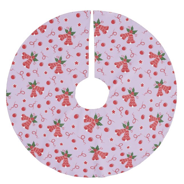 Jingle Bells Polyester Weihnachtsbaumdecke (Vorderseite)