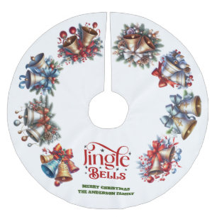 Jingle Bells Polyester Weihnachtsbaumdecke