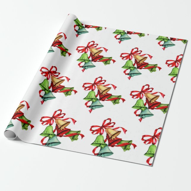 Jingle Bells Red Green Christmas Geschenkpapier (Ungerollt)