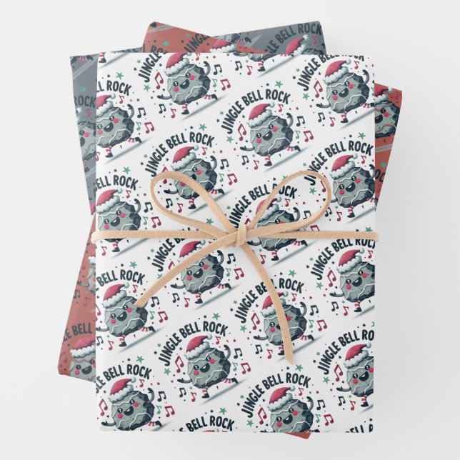 Jingle Bells Rock Christmas Wrapping Paper Sheets Geschenkpapier Set (Beispiel)