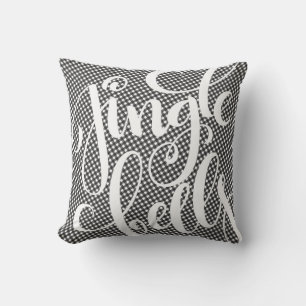 Jingle Bells Schwarz-weiß Buffalo Kariert Tartan X Kissen