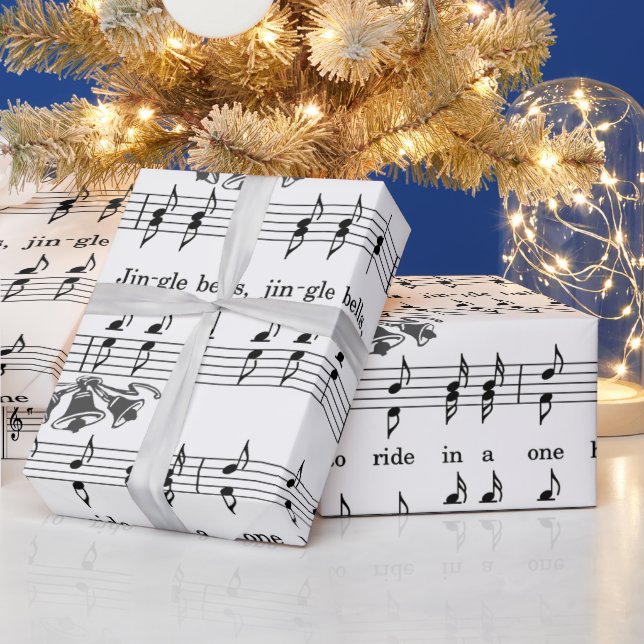 Jingle Bells Sheet Music Christmas Wrapping Paper Geschenkpapier (Feiertage)