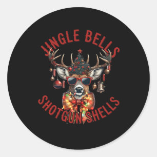 Jingle Bells Shotgun Muscheln Funny Junting Hunter Runder Aufkleber
