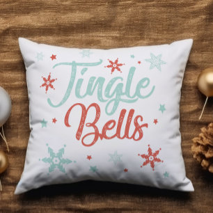 Jingle Bells Snowflake Pastell Name Weihnachten hi Kissen