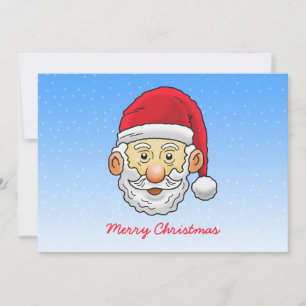 Jingle Bells with Santa Claus Flat Holiday Card Feiertagskarte