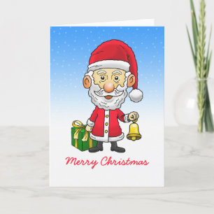 Jingle Bells with Santa Foto Christmas Card Feiertagskarte