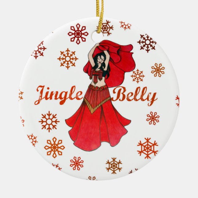 Jingle Bly Dancer Christmas Keramik Ornament (Vorne)