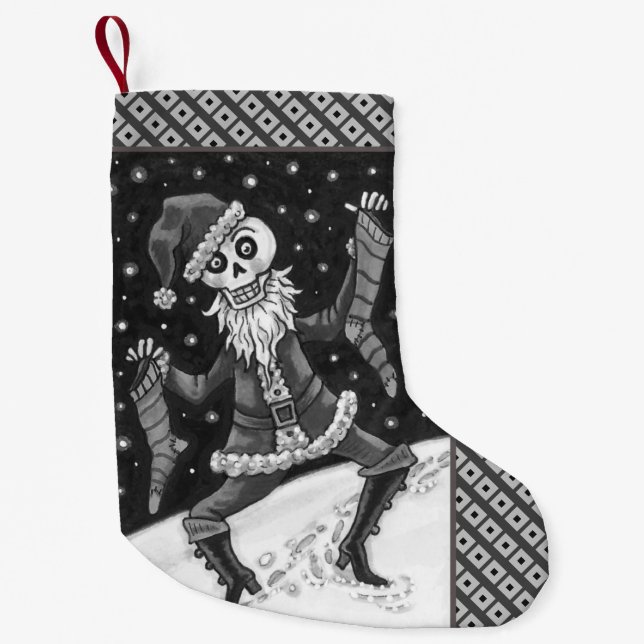 JINGLE BONES SANTA, HOLIDAY SKELETON, SPOOKY KLEINER WEIHNACHTSSTRUMPF (Vorderseite)