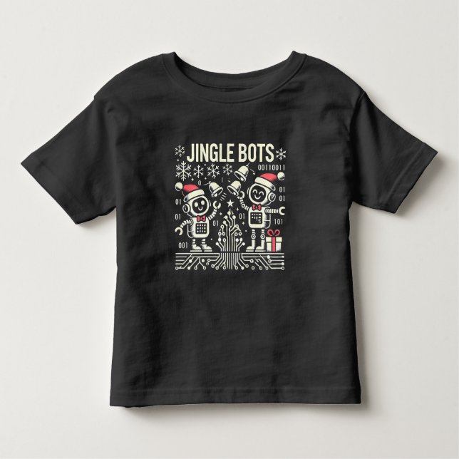 Jingle Bots Festive Holiday Roboter mit Weihnachts Kleinkind T-shirt (Vorderseite)