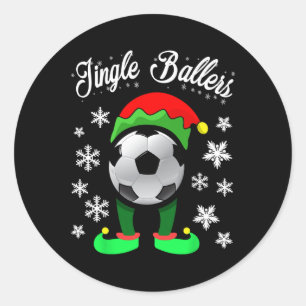 Jingle Byllers Weihnachts-Fußball-Elf Runder Aufkleber